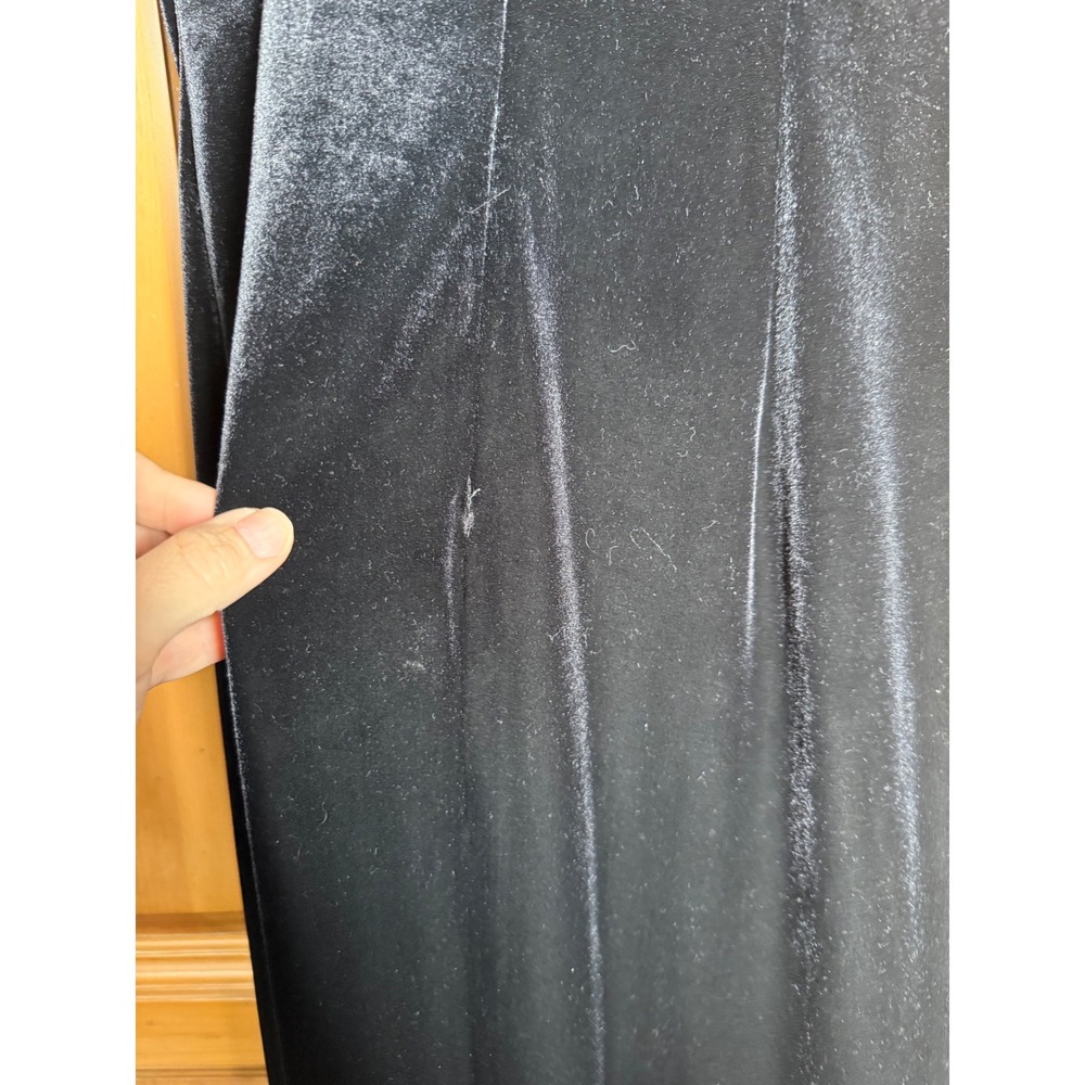 Marie St Claire Black Velvet Evening Gown Boned Corset Dress Size 4 Vintage - Picture 16 of 16